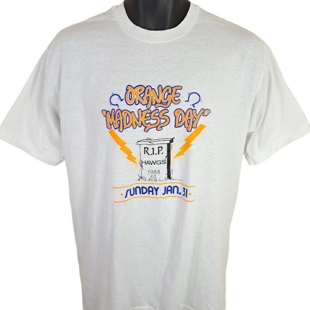 Super Bowl XXII T Shirt Vintage 80s 1988 Denver Broncos Made In USA Mens Size M